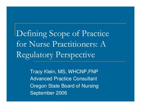 (PDF) Defining Scope of Practice For Nurse Practitioners: A Regulatory ...