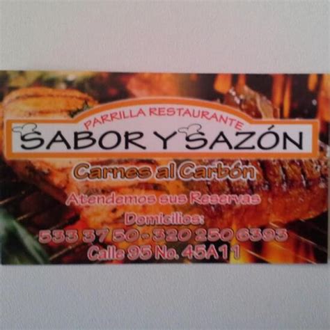 Carta de Parrilla Restaurante Sabor y Sazón Bogotá