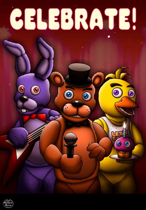 Fnaf Celebrate Poster By Luizbeirac Draws On Deviantart