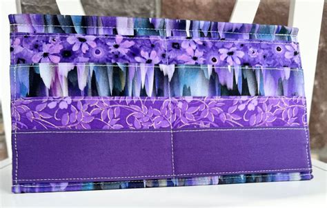 Standing Card Holder Purple Blooms Bingo 4 Pocket Rows Card Caddy