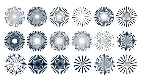 Pack of Sun Rays Burst Silhouette Design Stock Vector - Illustration of ...