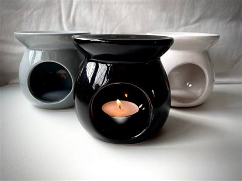 Ceramic Wax Melt Oil Burner Handmade And Available In Grey Etsy Uk