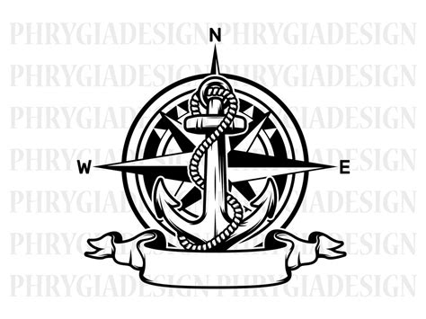 Anchor Compass Svg Nautical Anchor Svg Nautical Compass Svg Sailor Compass Anchor Svg