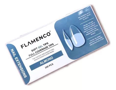 240 Tips Soft Gel Flamenco Almendra Cuotas sin interés