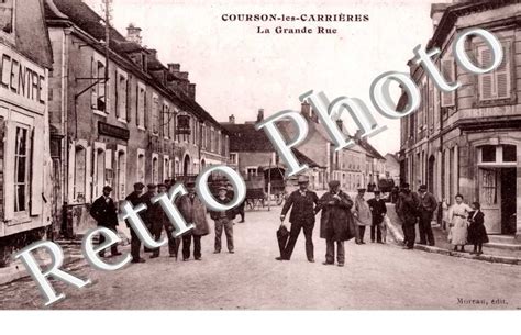 Agrandissement Carte Postale Ancienne La Grande Rue 89 COURSON LES