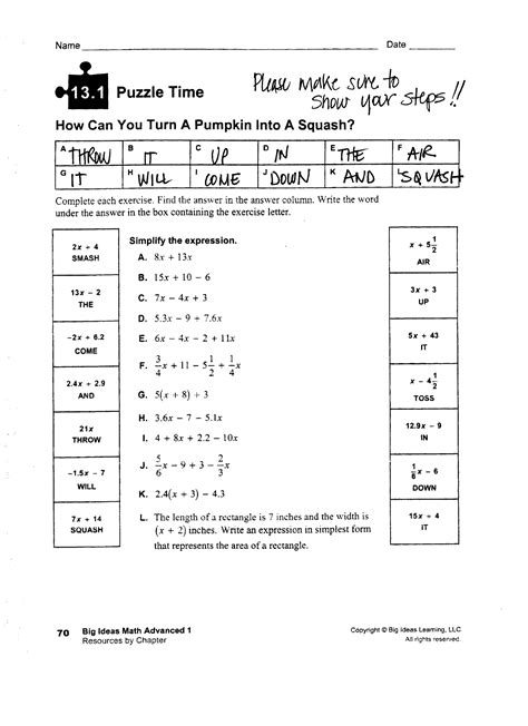 Big Ideas Math Answer Key Algebra 1 Algebra 1 Big Ideas Math