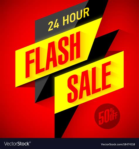 24 Hour Flash Sale Banner Royalty Free Vector Image