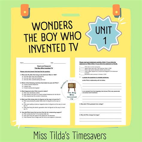 The Boy Who Invented Tv Read And Respond Grade Wonders Made By