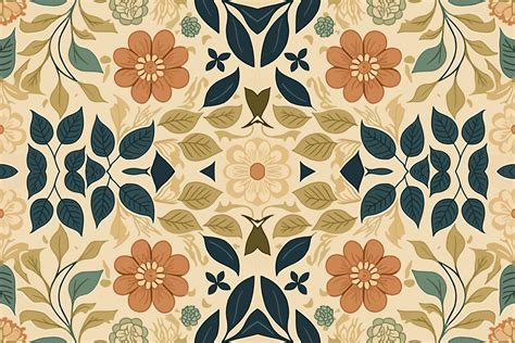 Floral Seamless Pattern Light Tone Background Abstract Graphic Line