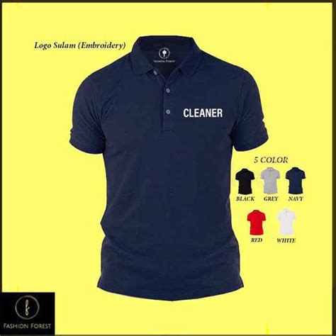 Polo Classic T Shirt Baju Sulam Cleaner T Shirt Cotton Uniform Kolar Pakaian Casual Fashion