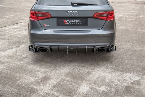 Street Pro Rear Side Splitters Flaps Audi RS3 8V Sportback Black