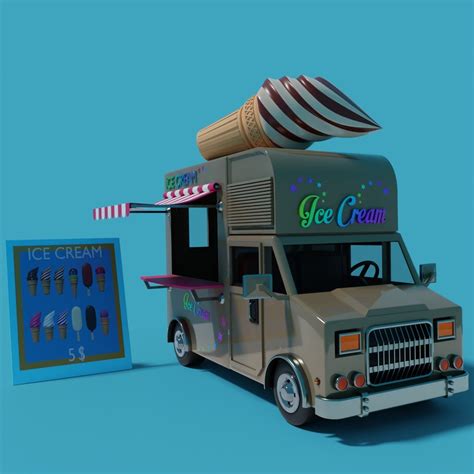 3d Ice Cream Truck Turbosquid 1864171