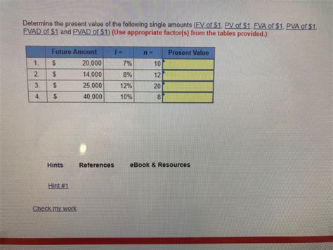 Solved Determine The Present Value Of The Following Single Chegg