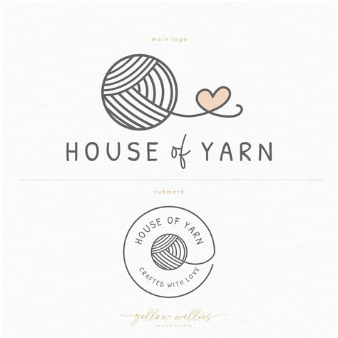 Yarn Heart Premade Logo Design Knitting Logo Crochet Logo Etsy In