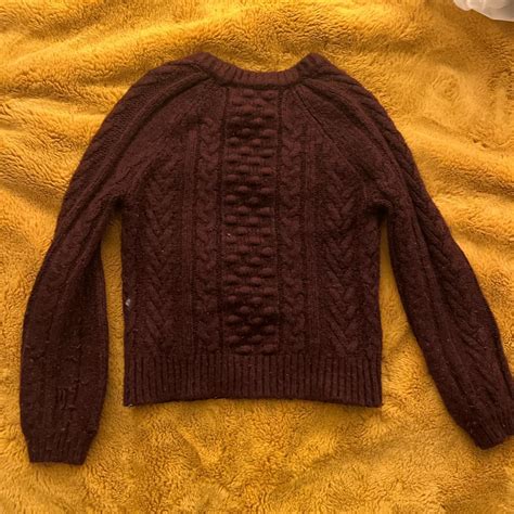 Burgundy Abercrombie Knit Sweater Small Depop