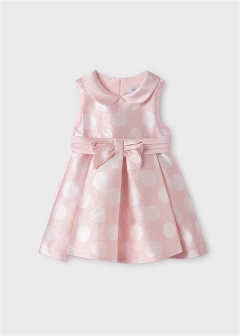 Baby Jacquard Polka Dots Dress Pastel Abel Lula