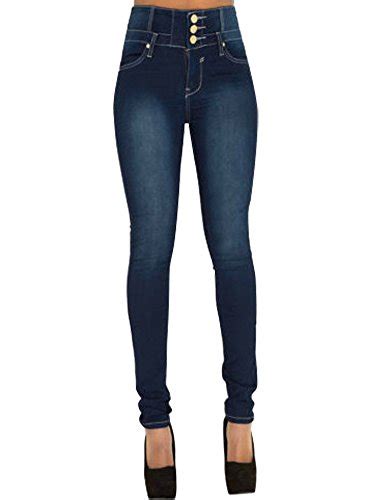 Minetom Femmes Taille Haute Skinny Denim Pantalon Collants Stretch Slim