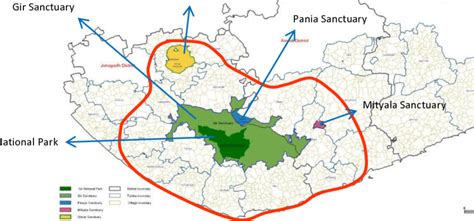 Gir Protected Area (Source: Wildlife Division, Sasan-Gir) | Download ...