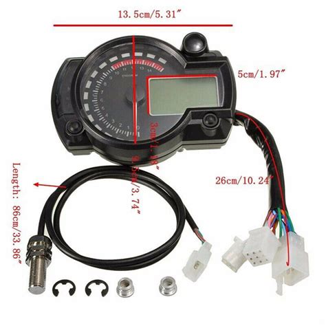 Universal LCD Digital 15000rpm Motorrad Tachometer Tachoanzeige