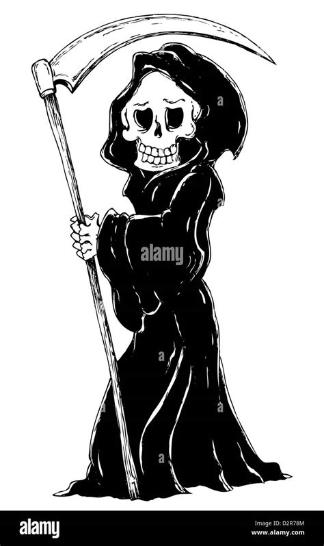 Grim Reaper Illustration Black And White Stock Photos Images Alamy