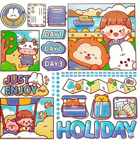 Cute Doodle Stickers For Scrapbooking And Crafts