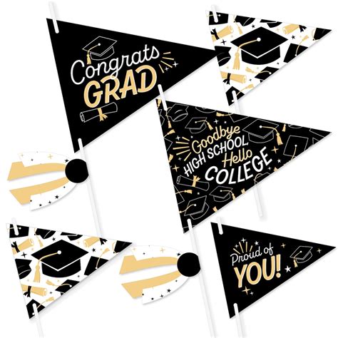 Big Dot Of Happiness Goodbye High School Hello College Triangle Graduation Party Photo Props