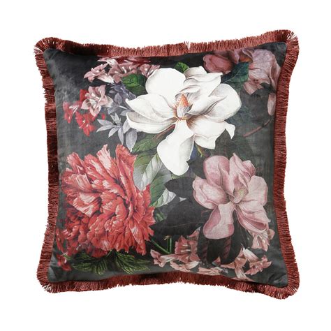 Red Floral Velvet Cushion Hire Cushion Hire