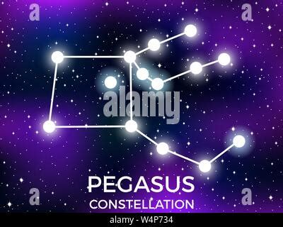 La constelación de Pegasus Noche estrellada Cluster de estrellas y