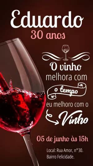 Convite Anivers Rio Vinho Edite Gr Tis Nosso Editor Online