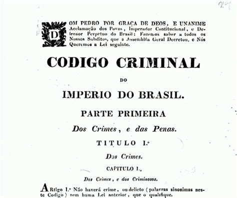 A Promulga O Do C Digo Criminal De E Sua Import Ncia Hist Rica