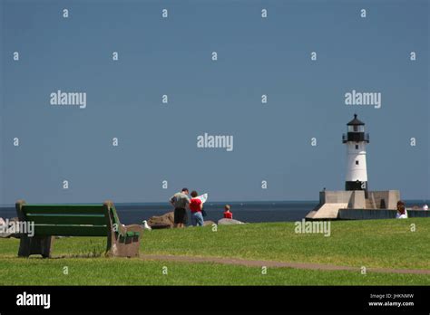 Duluth Lighthouse At Canal Park Stock Photo - Alamy