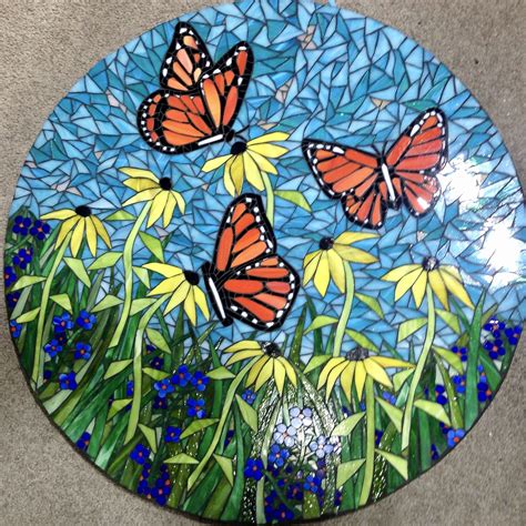 Mosaic Monarch Butterfly Table Sunflower Mosaic Butterfly Mosaic