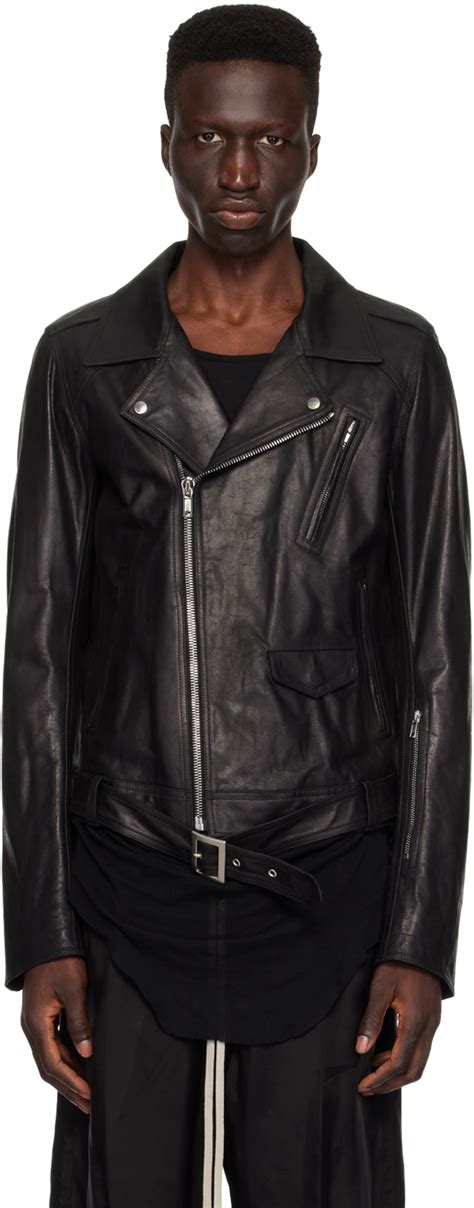 Rick Owens Blouson Lukes Stooges Noir En Cuir SSENSE France