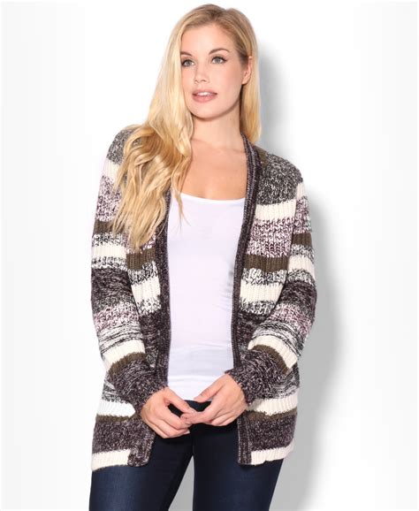 Cardigans Mixed Knit Striped Cardigan Krisp