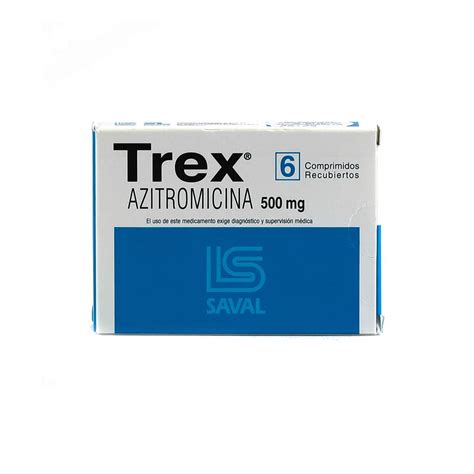 Trex Azitromicina 500 Mg Caja De 6 Comprimidos Recubiertos