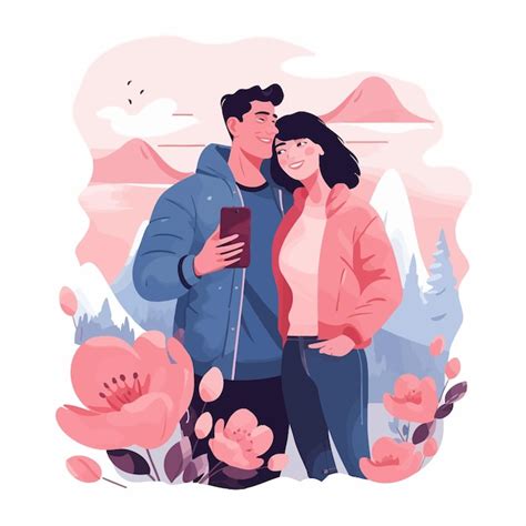 Premium Vector Lovely Couple Illustration