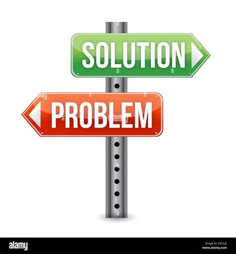 problem solution road sign illustration design over a white background ... 