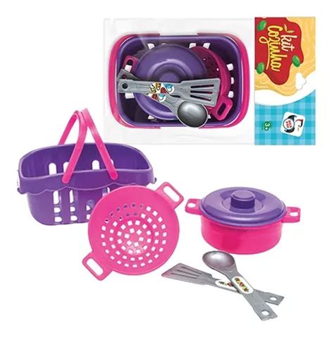 Brinquedo Kit Cozinha Cestinha Pica Pau 6 Peças Parcelamento