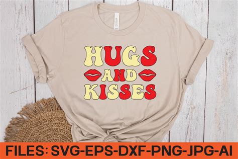 Hugs And Kisses Retro Svg Design Graphic By Gosvg · Creative Fabrica