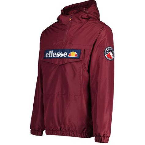 Monterini Ellesse Retro S Padded Overhead Jacket Burgundy