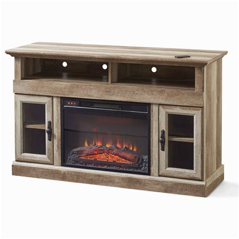 Fireplace Entertainment Center TV Stand Rustic Heater LED