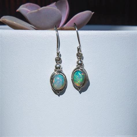 Opal Earrings In Sterling Silver Mothers Day T