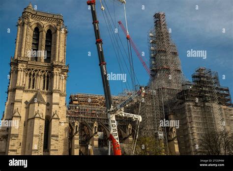 Paris France Th Dec The Notre Dame Cathedral Is Seen Under