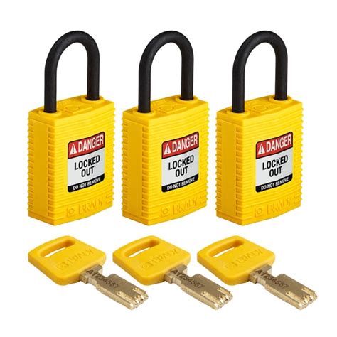 Brady Safekey Compact Padlocks Nylon With Mm Plastic Shackle