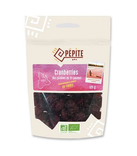 Cranberries Séchées Bio Du Québec 125 G Pepite