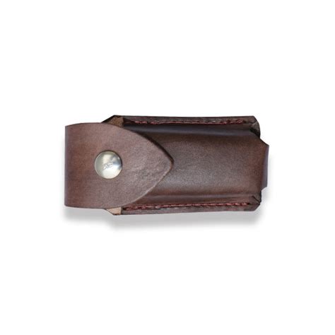 Horizontal Leather Multitool Pouch – Brown - Battery Bar