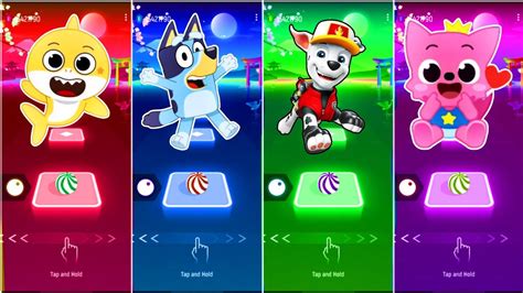 Baby Shark Vs Bluey Bingo Vs Marshall Vs Pinkfong Hogi Tiles Hop Edm