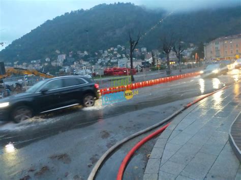 Esondazione Del Lago A Como Livello Acqua Stazionario Ma Pioggia