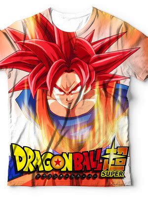 Camisetas Camisa Goku Deus Vermelho Dragon Ball Super Elo