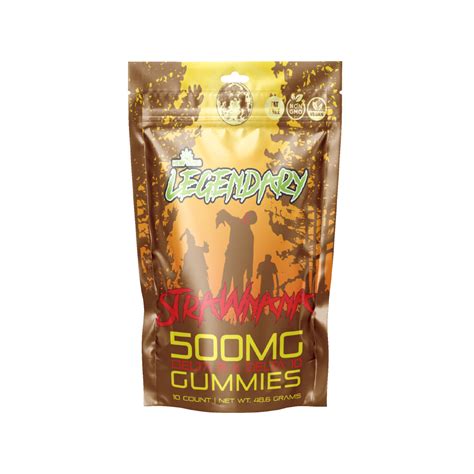 Hemp Living Legendary Gummies D8 X D10 10ct Pouch 500mg Strawnana Hemp Living Usa